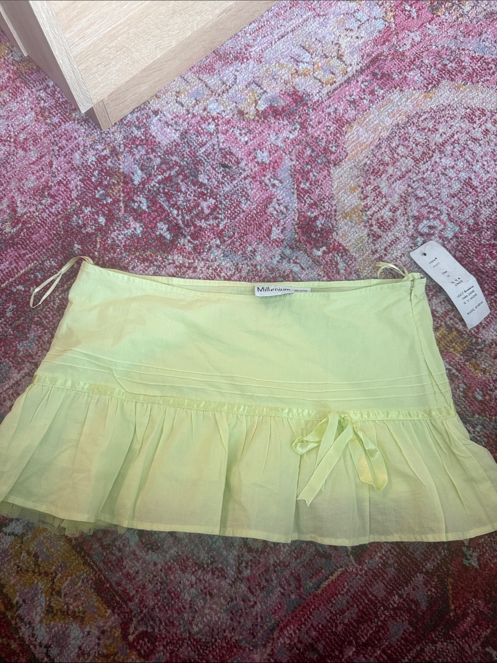 Milly Yellow/green Ruffle Mini Skirt
